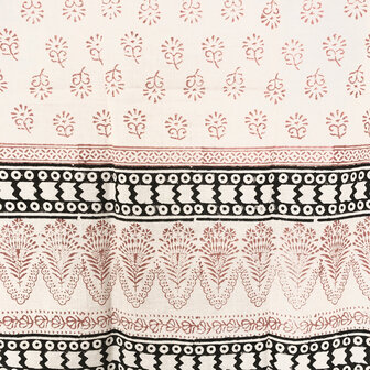 stranddoek/pareo gem&ecirc;leerd etnic print 2- fuchsia roze rand