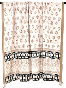 stranddoek/pareo gem&ecirc;leerd etnic print 4-caramel bruine rand