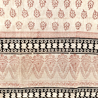 stranddoek/pareo gem&ecirc;leerd etnic print 4-caramel bruine rand