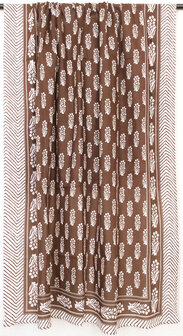 sjaal/pareo/sarong voilekatoen met print 2- bruin