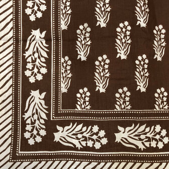 sjaal/pareo/sarong voilekatoen met print 2- bruin