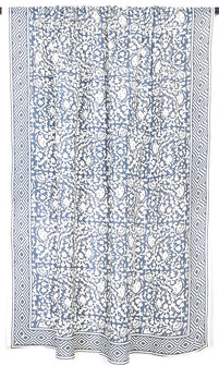  sjaal/pareo/sarong voilekatoen met hand-blockprint ethnic 5- jeans blauw