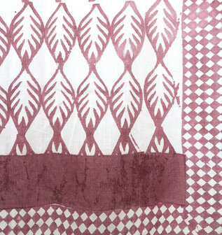  sjaal/pareo/sarong voilekatoen met hand-blockprint ethnic 9- fuchsia roze