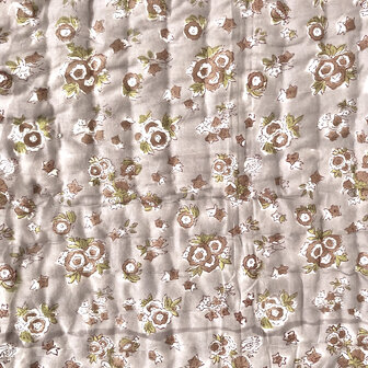deken quilt tweepersoons reversible blockprint 8- vergrijsd paars/oud roze