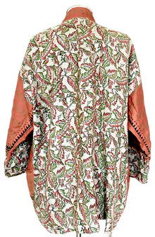  jasje basic kantha gerecyclede zijde 3-steenoranje/blaadjes