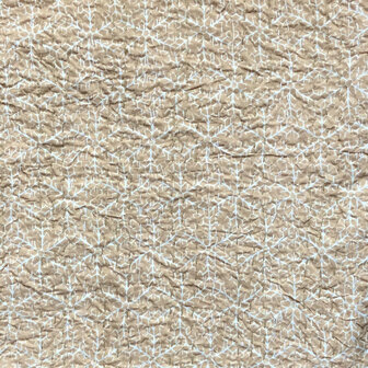 sprei new kantha 2 pers. handdoorgestikt powder beige