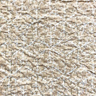 sprei new kantha 2 pers. handdoorgestikt powder beige