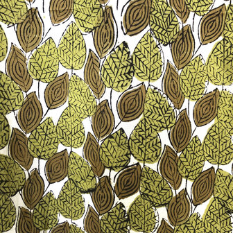 kimono katoen handblockprint 7- legergroen/bruin 
