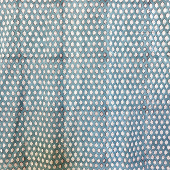  kimono/kamerjas L/XL hand blockprint 9- helderblauw/rood