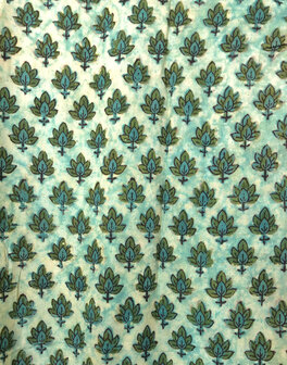 Kimono katoen Ajrakh print 13- groen/aqua