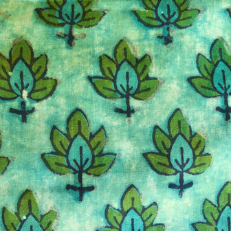 Kimono katoen Ajrakh print 13- groen/aqua
