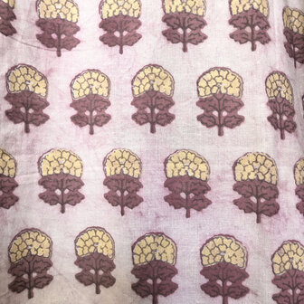 Kimono katoen Ajrakh print 14- roze/geel