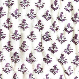 deken quilt eenpersoons reversible blockprint 2- roze-khaki-l.blauw/paars