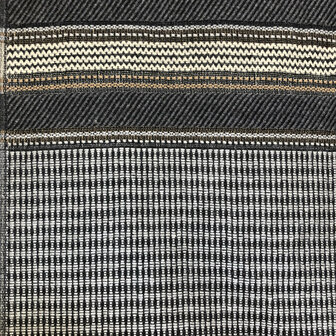 sjaal mixed wool 2- bruin/antraciet/off-white streep
