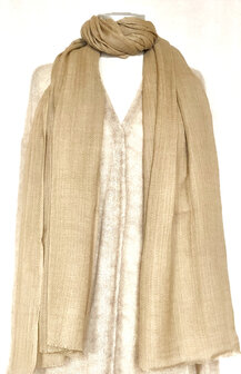 sjaal XL visgraat merino wol 8- cafe latte beige