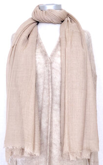 sjaal XL visgraat merino wol 10- nude beige