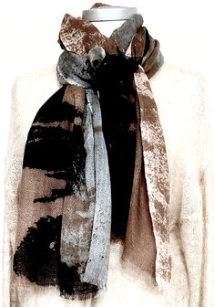 sjaal print merino wol light- 1 watercolour