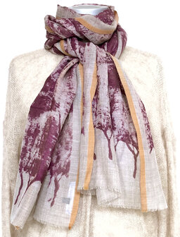 sjaal print merino wol light 2- art print met bies