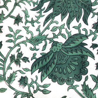 pyjamaset blockprint katoen 6- petrolgroen/wit