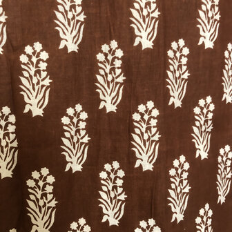 pyjamaset blockprint katoen 8- chocobruin/wit