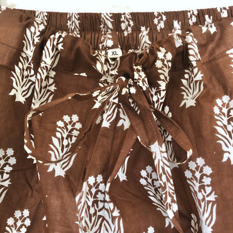 pyjamaset blockprint katoen 8- chocobruin/wit