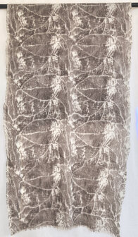 sjaal print merino wol medium 4- bladprint warm taupe