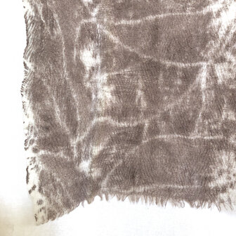 sjaal print merino wol medium 4- bladprint warm taupe