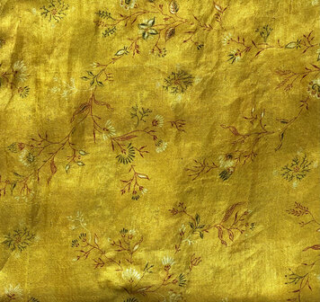 sjaal smal zijde print 2- goud