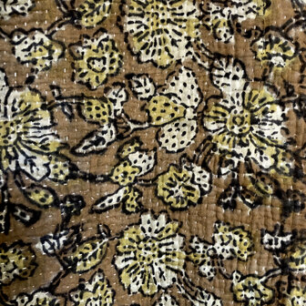 jasje/bomberjack vintage kantha met etnic  Bagru print-1 bruin/beige