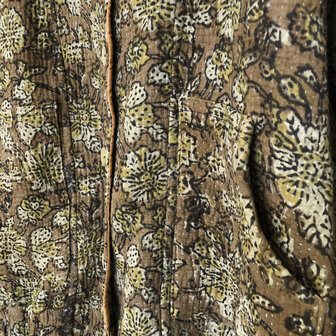 jasje/bomberjack vintage kantha met etnic  Bagru print-1 bruin/beige