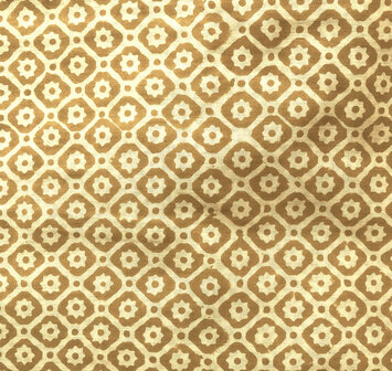  kimono/kamerjas L/XL zeefdrukprint 2- abrikoos/caramel