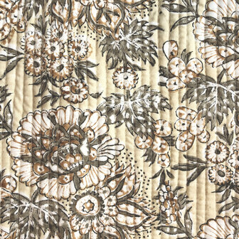  ochtendjas/kimono quilted katoen 8- zandgeel/khaki/bruin/wit