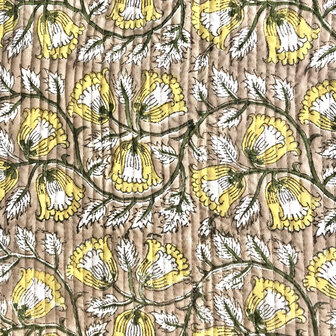  ochtendjas/kimono quilted katoen 5- oudroze/geel/groen