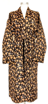  ochtendjas/kimono quilted katoen 4- zwart/hazelnootbruin