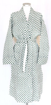  ochtendjas/kimono quilted katoen 12- wit/jadegroen