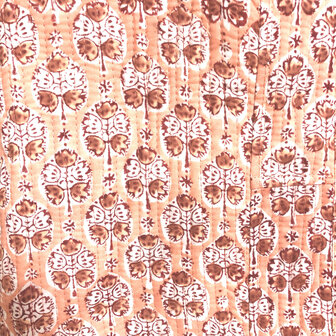  ochtendjas/kimono quilted katoen 18- roze/rood/wit