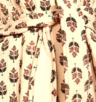  ochtendjas/kimono quilted katoen 20- abrikoos/terracotta/khaki