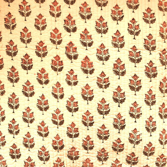  ochtendjas/kimono quilted katoen 20- abrikoos/terracotta/khaki