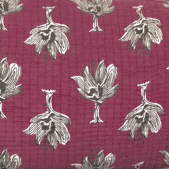 toilettas blockprint soft 10 - bordeaux/zwart