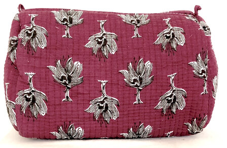 toilettas blockprint soft 10 - bordeaux/zwart