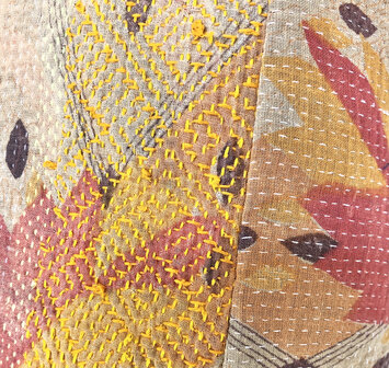 tas shopper XL vintage quilt 1- oranje/rood/geel