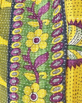 tas shopper XL vintage quilt 3- geel/paars/groen