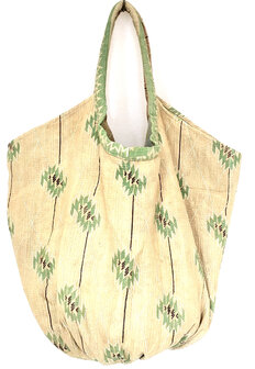 buideltas-shopper XL vintage quilt 4- geel/groen
