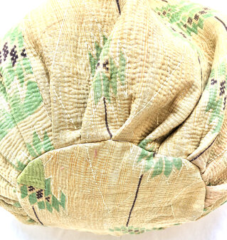 buideltas-shopper XL vintage quilt 4- geel/groen