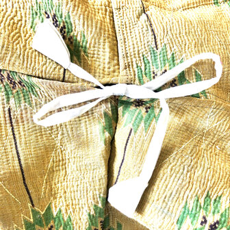 buideltas-shopper XL vintage quilt 4- geel/groen