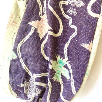 buideltas-shopper XL vintage quilt 5- paars/pastelgroen