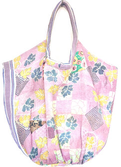 buideltas-shopper XL vintage quilt 6- roze/paars/groen