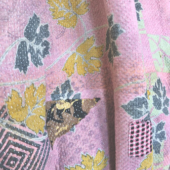 buideltas-shopper XL vintage quilt 6- roze/paars/groen