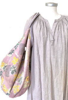 buideltas-shopper XL vintage quilt 6- roze/paars/groen