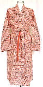  ochtendjas/kimono quilted katoen 18- roze/rood/wit